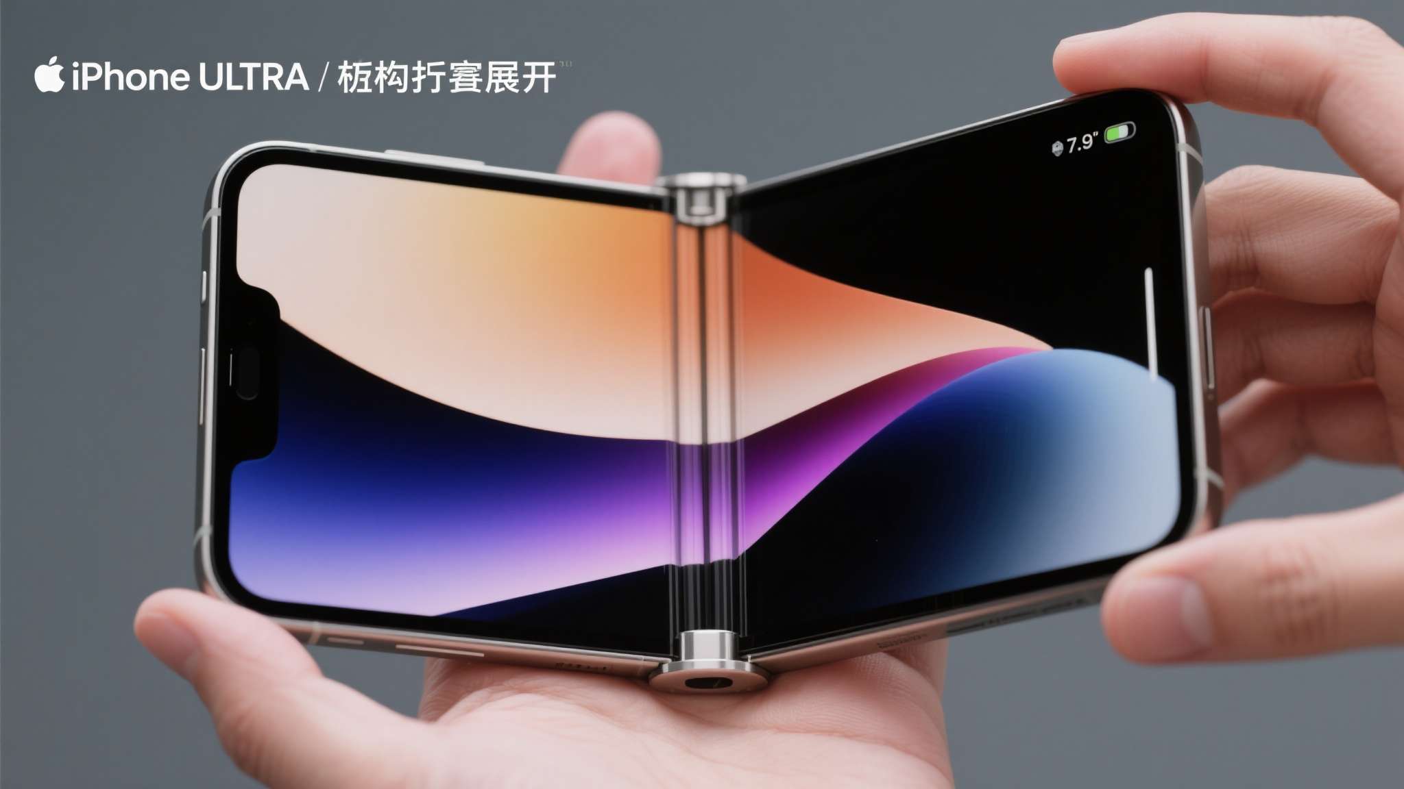 根据目前流出的上手资料显示，iPhone Ultra采用横向折叠设计，展开后屏幕